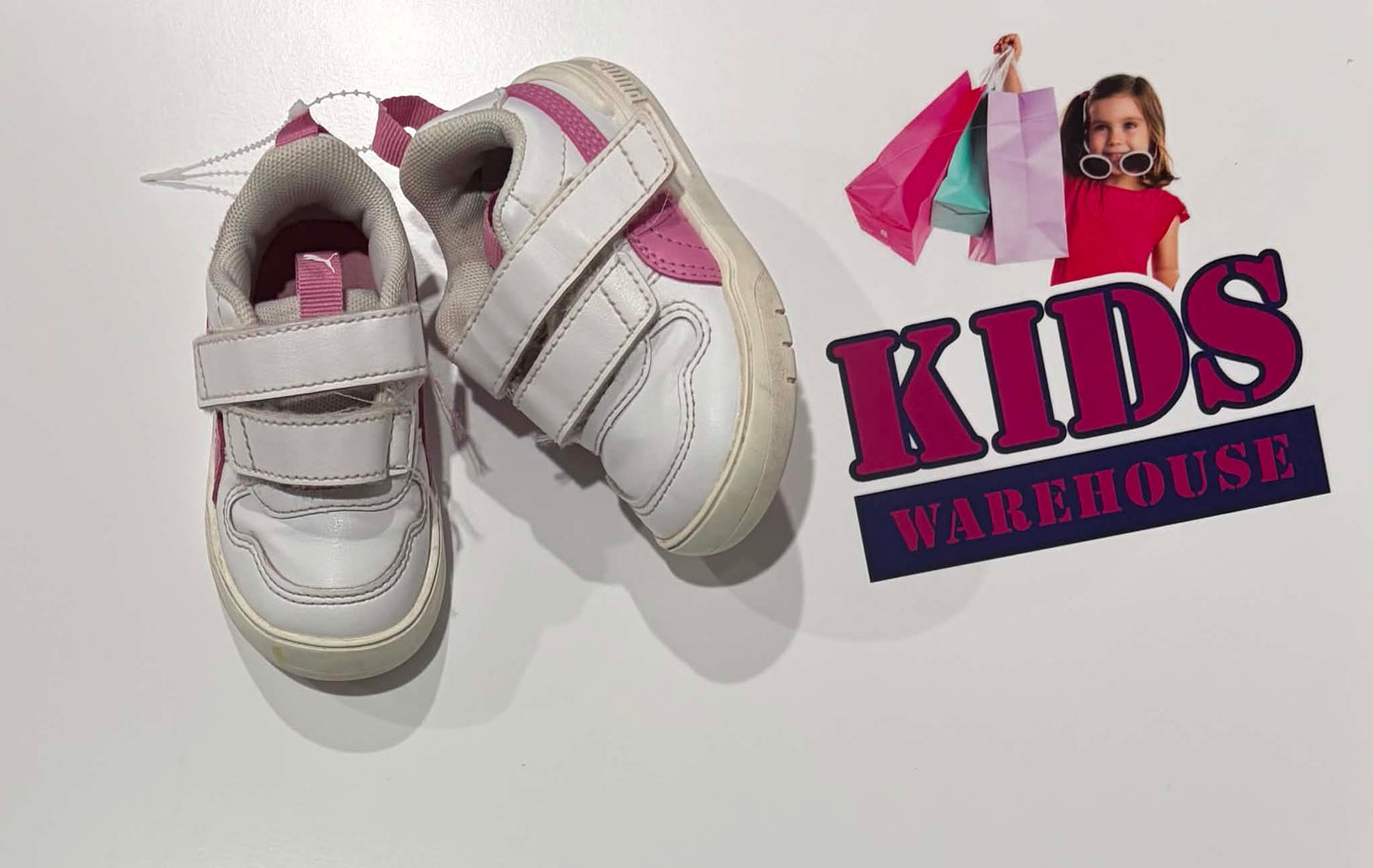 Puma White, Pink Runners Size US4/UK3 (Toddler/Child)