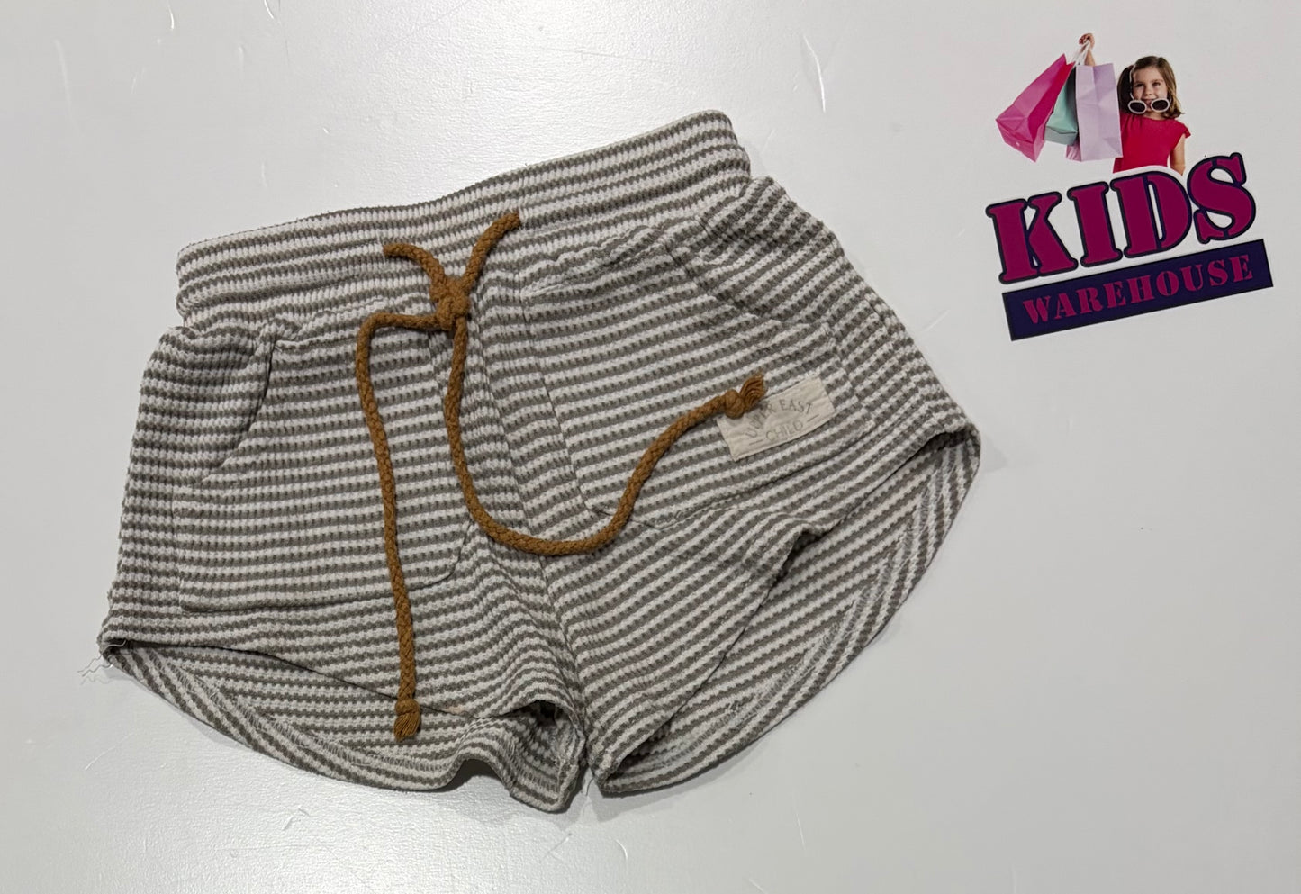 Upper East Child Grey, White Striped Shorts Size 5