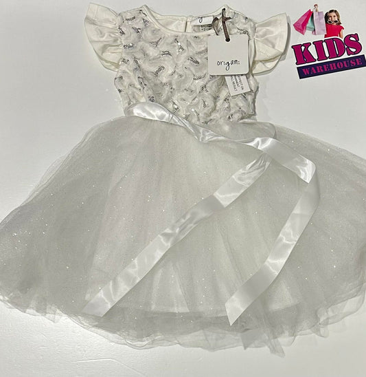 New Origami White Sparkly Tutu Dress Size 2 (RRP $54.95)