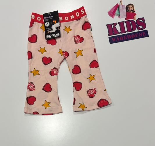 Not Used Bonds Pink, Hearts, Star Print Pants Size 00