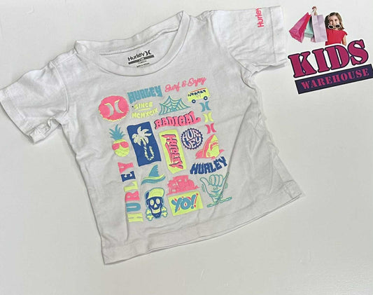 Hurley White Top With Yellow & Pink Beach Style Print Size 1