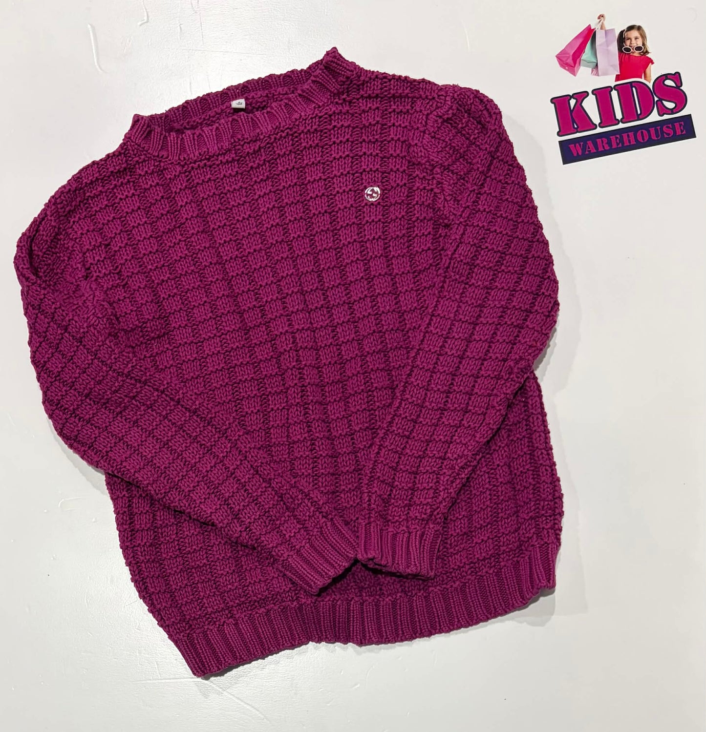 Hand Made Purple Knit Jumper Size 8