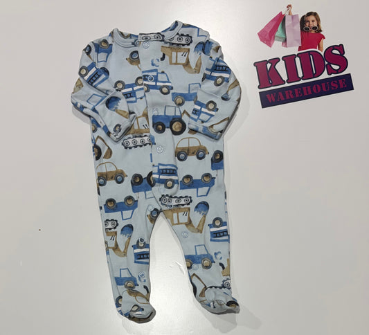 Baby Baby Blue, Truck Print Jumpsuit Size 00000