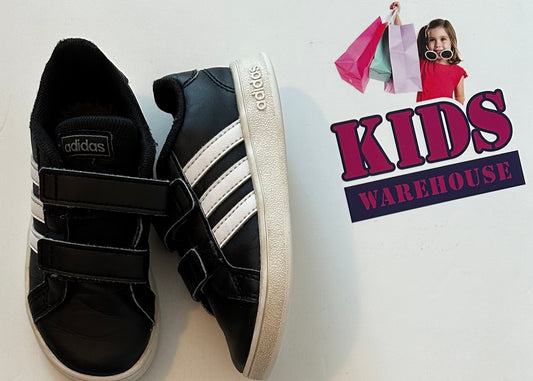 Adidas Black & White Runners Size  US7/UK6.5 (Child)