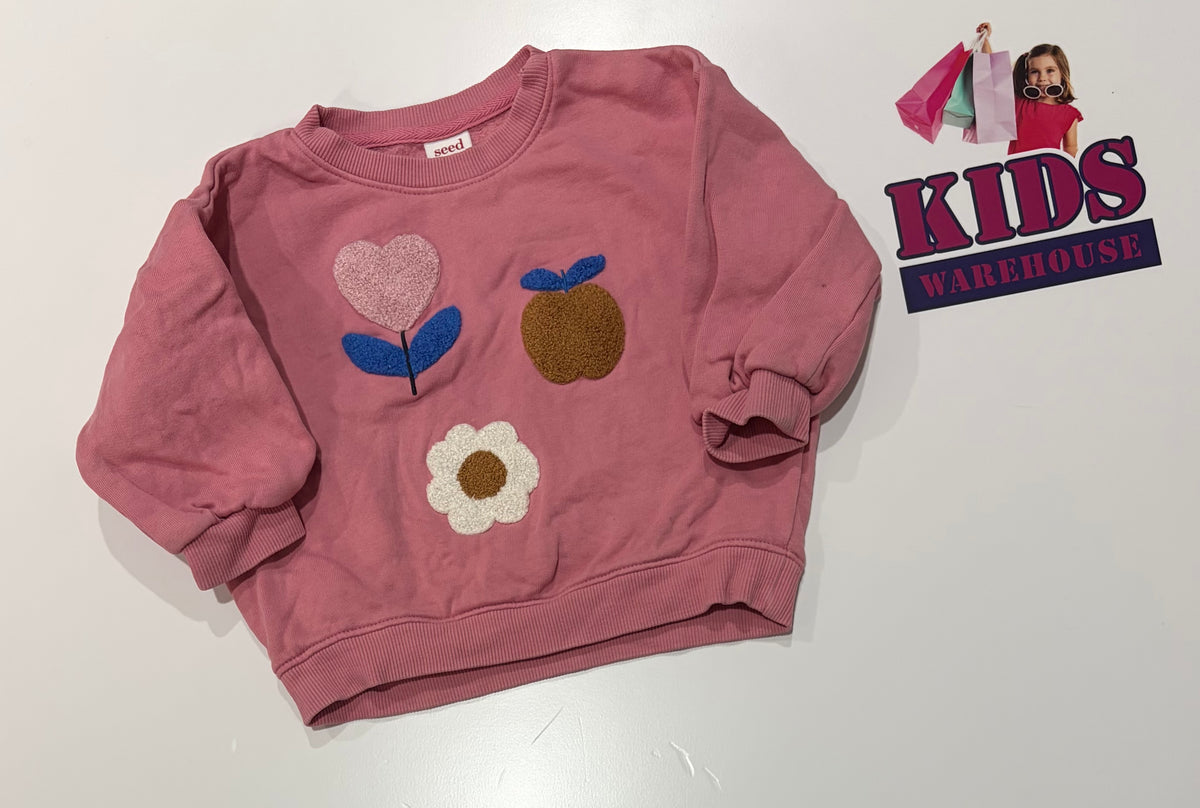 Seed Heritage Pink, Flower Print Sweater Size 1