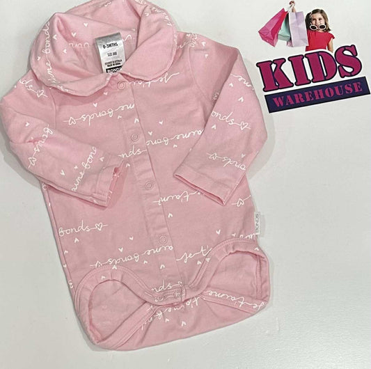 Bonds Pink & White Bodysuit Size 000