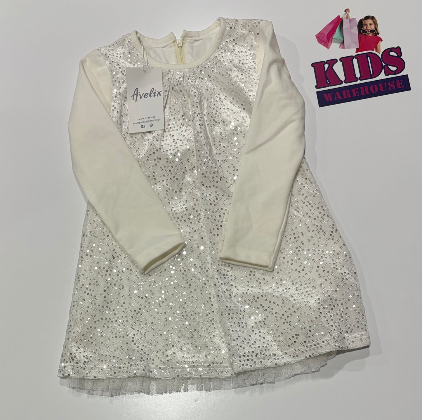 Not Used Avelix White, Shimmer Dress Size 4