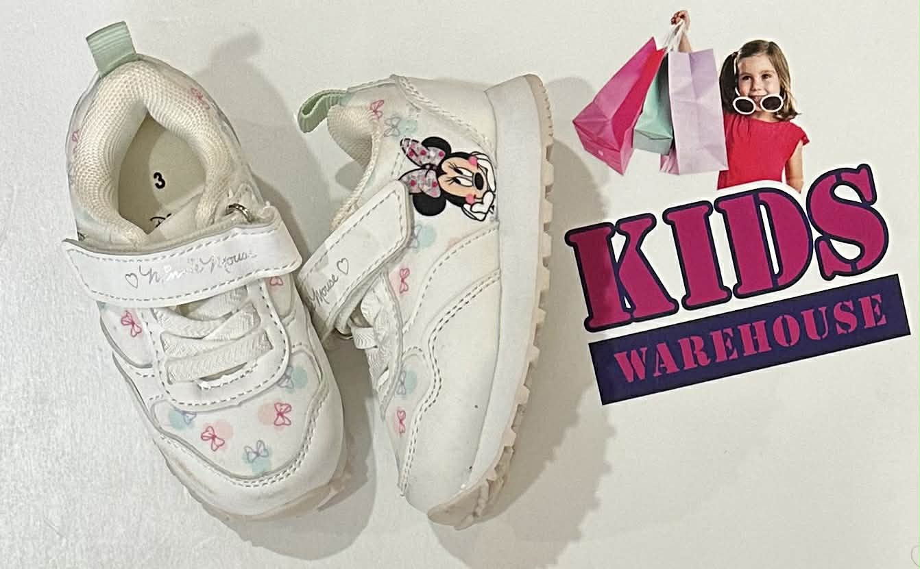 Minnie Mouse White, Bow Print Runners Size 3 (Toddler/Child)