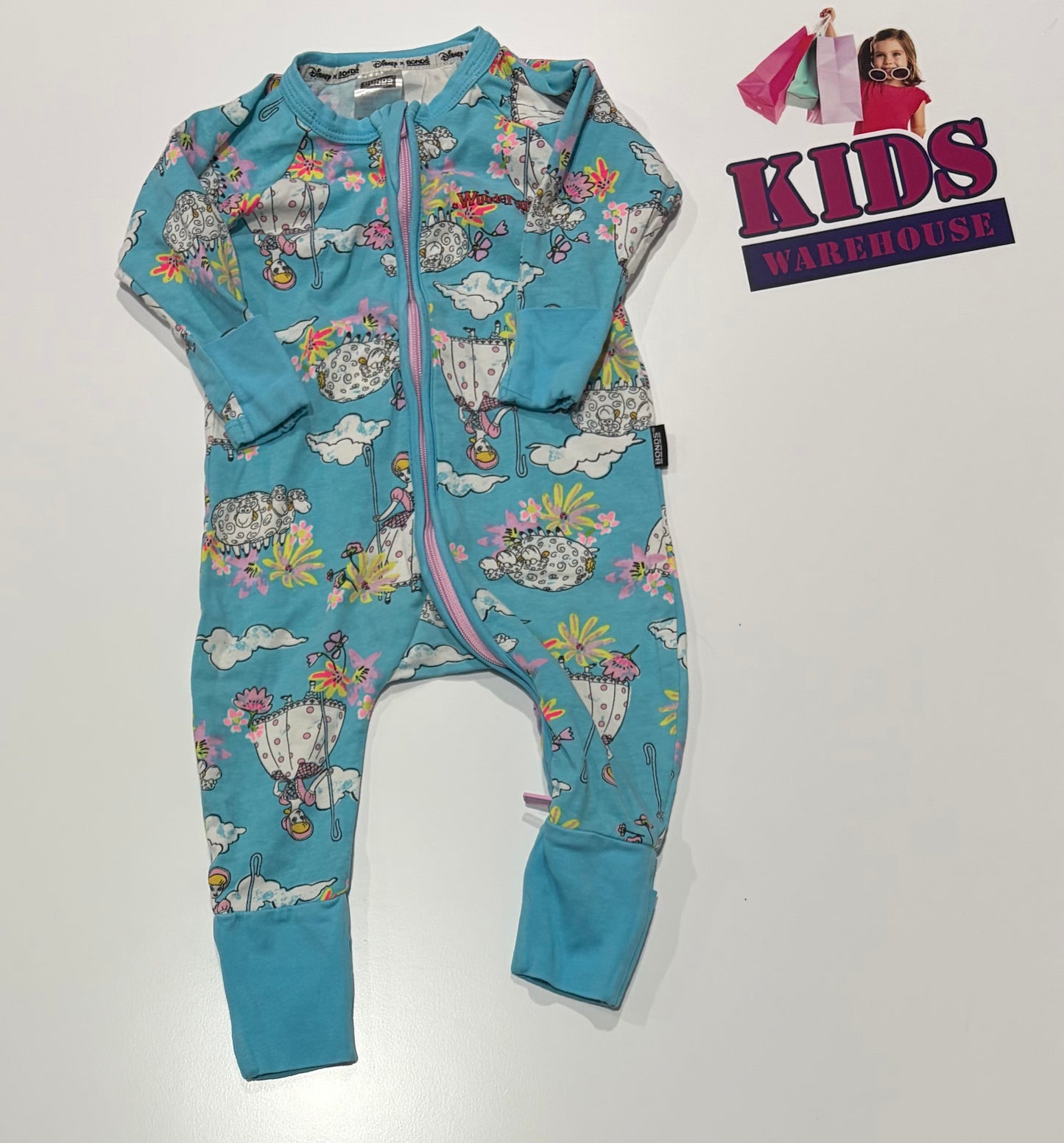 Disney X Bonds Blue, Toy Story Characters Print Wondersuit Size 000