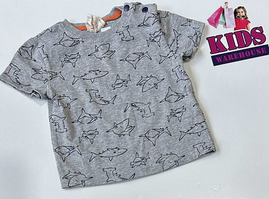 Rorie Whelan Grey Top With Shark Pattern Size 00