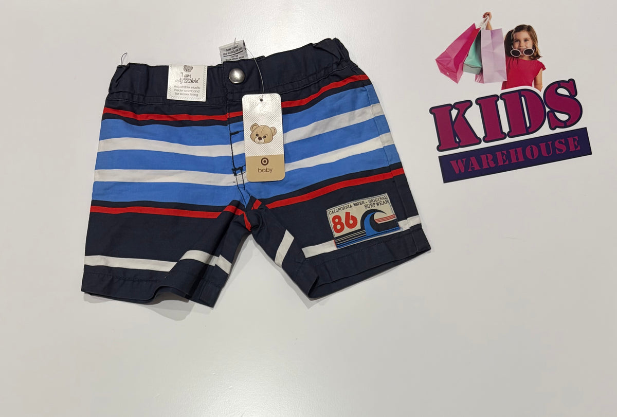 Not Used Target Black, Blue Stripe Shorts Size 000