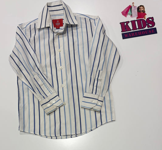 Fred Bracks White, Blue Stripe Print Top Size 4