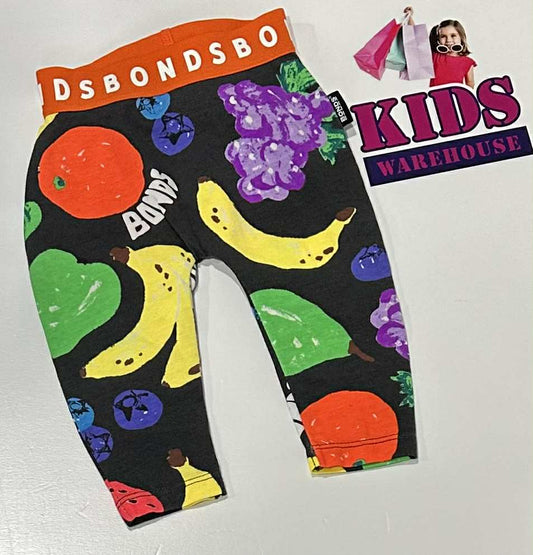 Bonds Black & Orange Pants With Fruit Pattern Size 000
