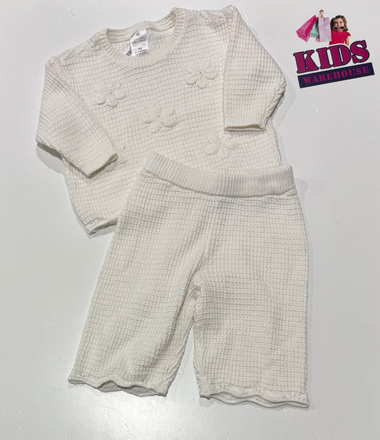 White Knit 2 Piece Set Size 00