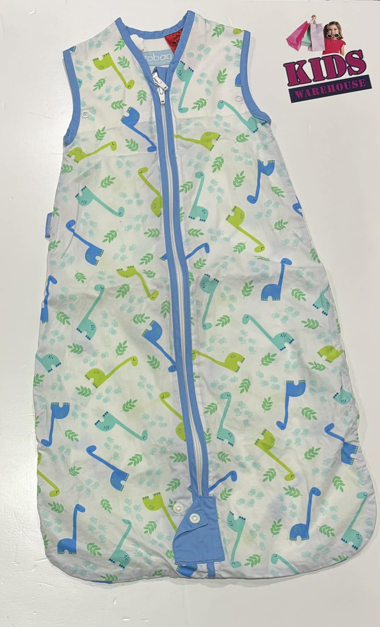 Grobag The Original White, Blue, Green Dinosaur Print Size 0-6 Months TOG 0.5