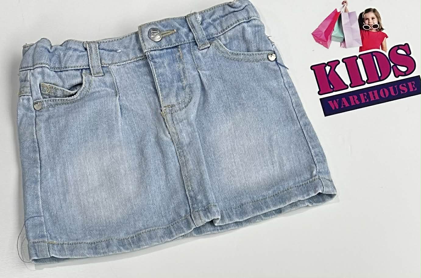 Target Light Blue Jean Skirt With Cat Pattern Back Pockets Size 1