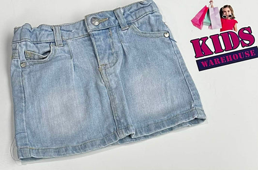 Target Light Blue Jean Skirt With Cat Pattern Back Pockets Size 1