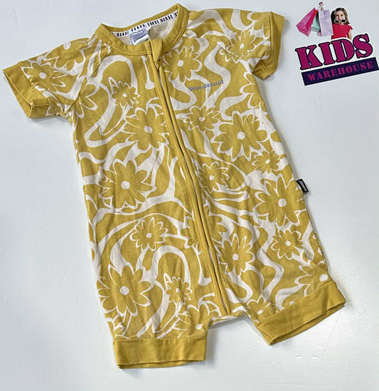 Bonds Yellow & White Wondersuit With Flower Pattern Size 1