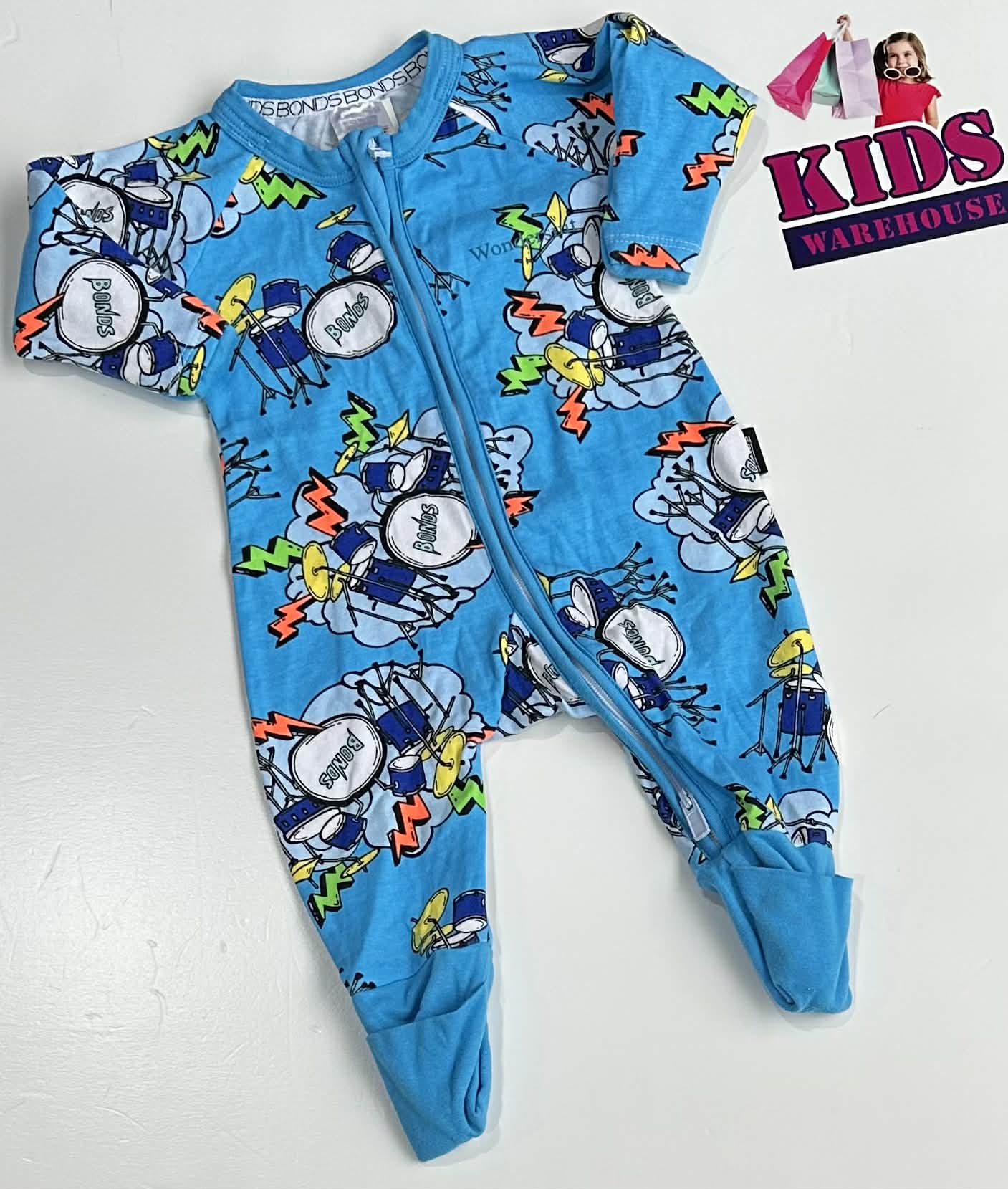 Bonds Blue Wondersuit With Drums Pattern Size 0000