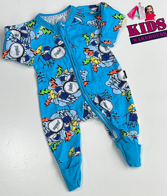 Bonds Blue Wondersuit With Drums Pattern Size 0000