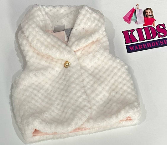 Tahari White Fluffy Vest Size 000