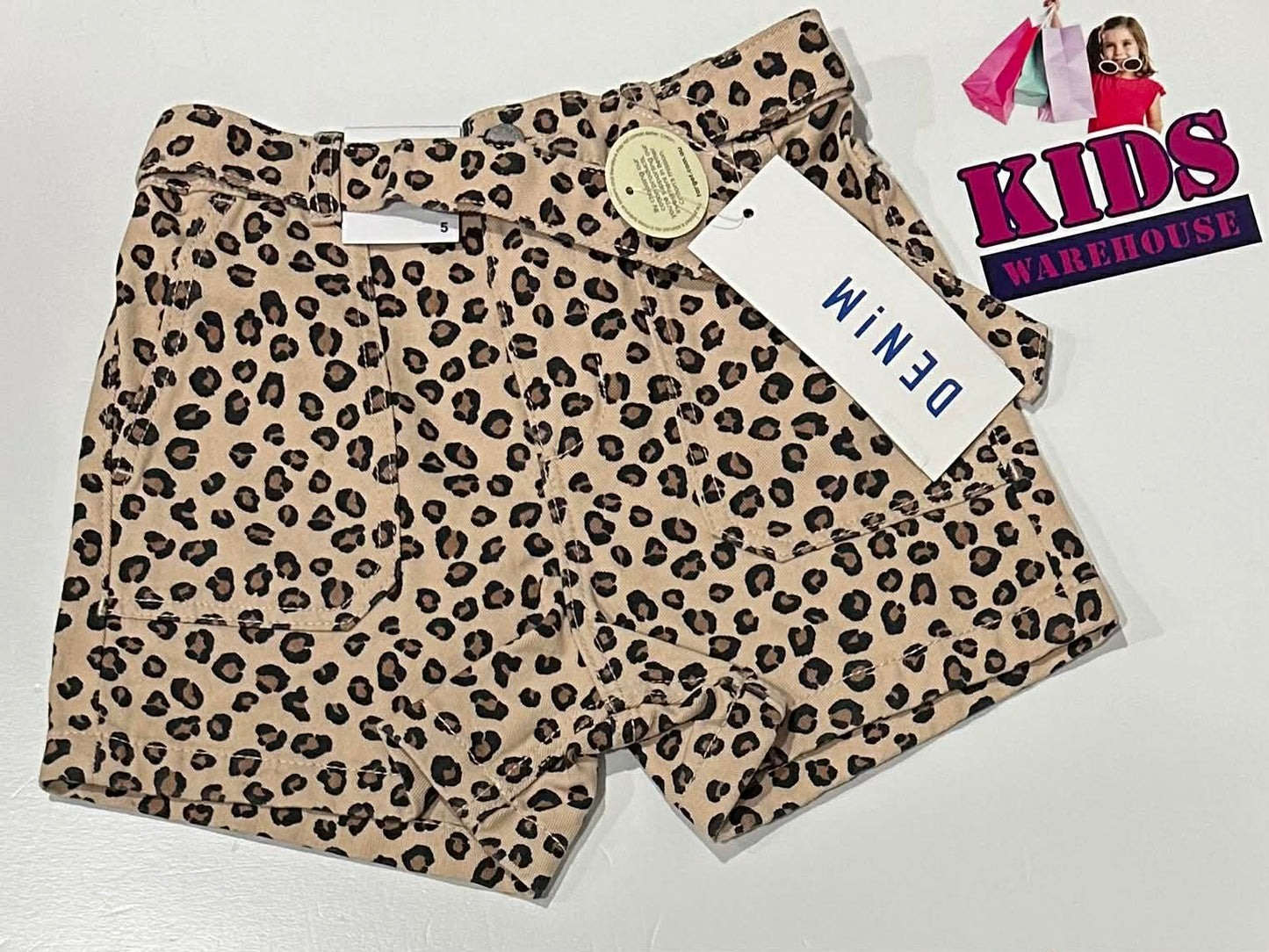 New Target Brown Shorts With Leopard Pattern Size 5 (RRP $20)