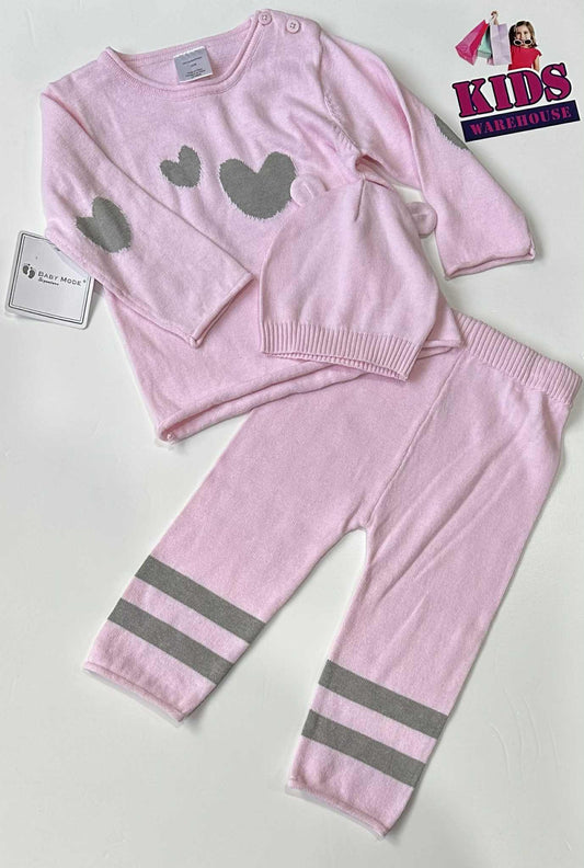 New Baby Mode Knit Pink & Grey 2 Piece Set Size 2