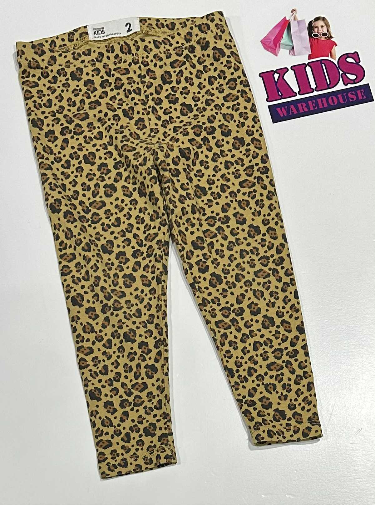 Cotton On Yellow Pants With Leopard Pattern Size 2