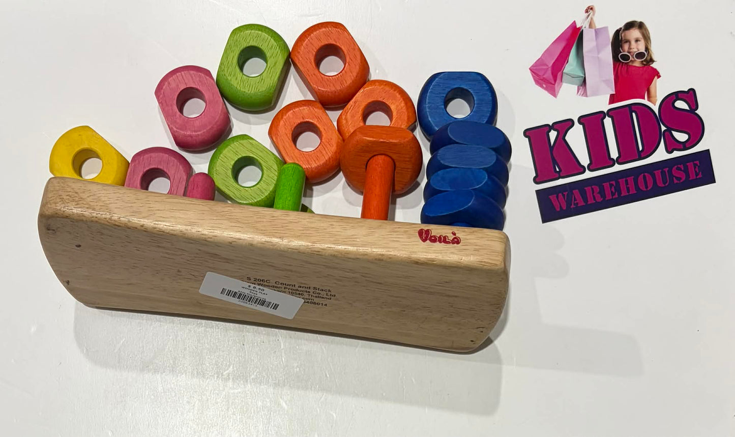 Voila Wooden Count And Stack Toy