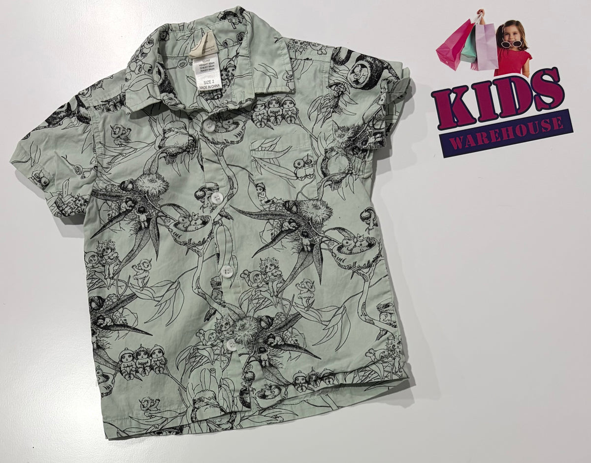 May Gibbs Green Gumnut Babies Print Top Size 2