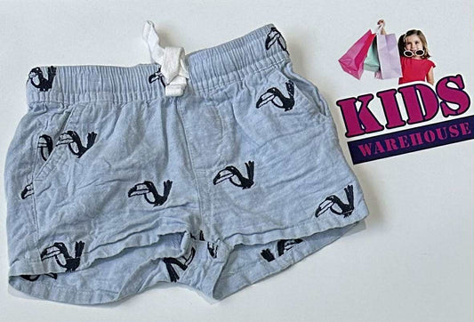 Seed Heritage Blue Shorts With Bird Pattern Size 00