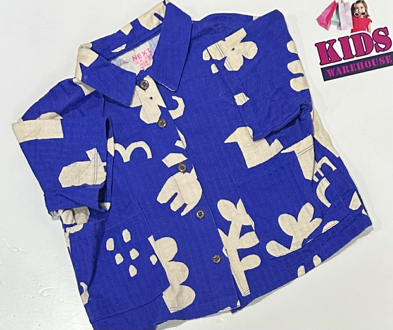 Next Blue Top With White Shapes Pattern Size 6 (Girls)