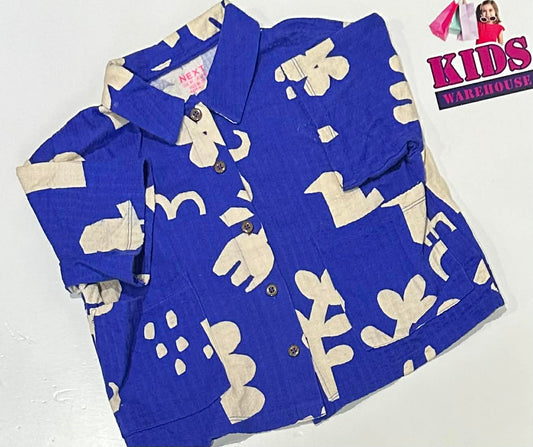 Next Blue Top With White Shapes Pattern Size 6 (Girls)