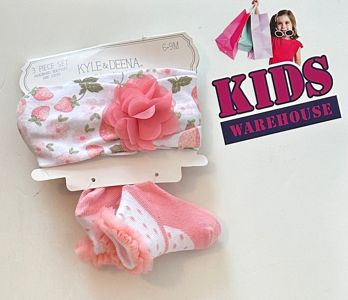 New Kyle & Deena New York Pink Floral Headband & Socks Size 6-9months