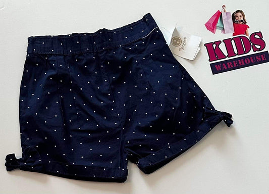 New Navy & White Dotty Shorts Size 2