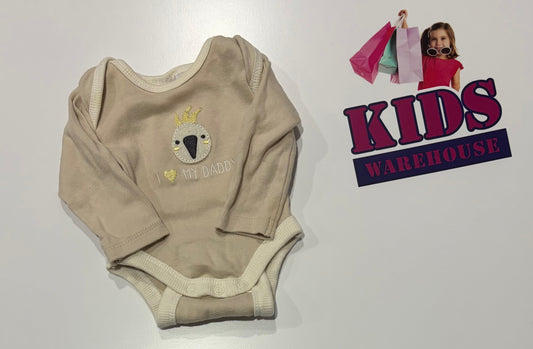 Baby Berry Tan, Cockatoo I Love My Daddy Print Bodysuit Size 00000