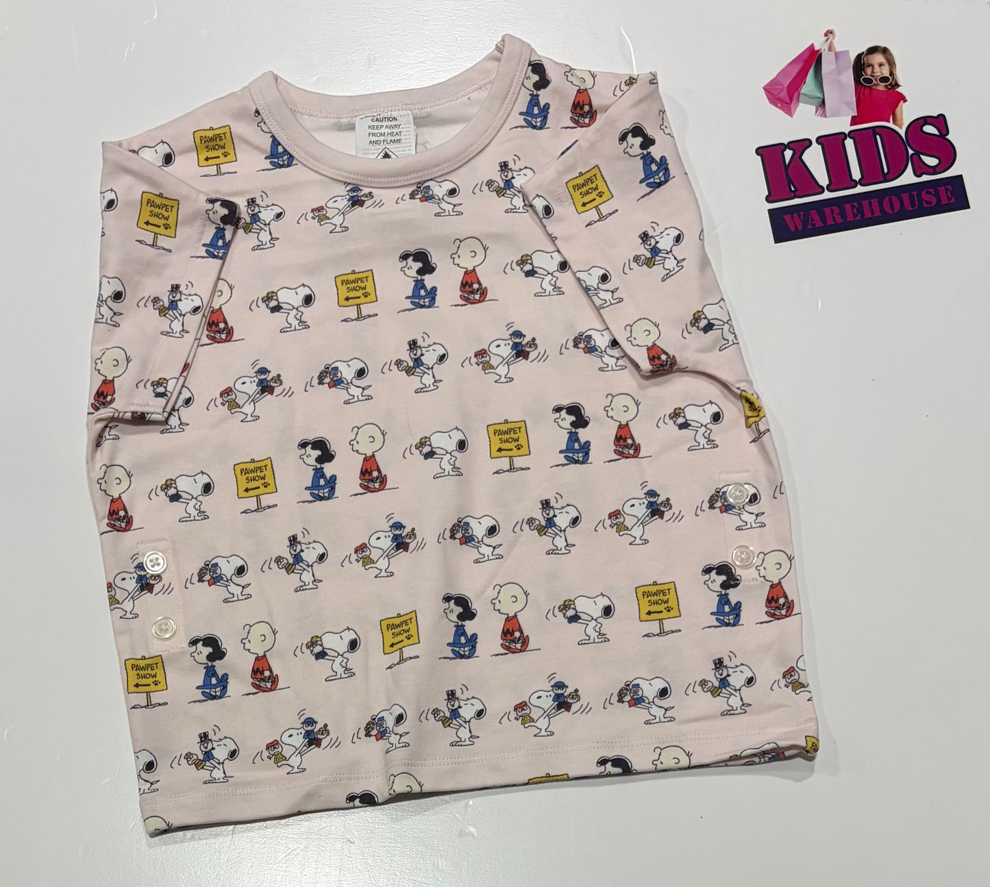 Peanuts Pink, Snoopy Print Top Size 3