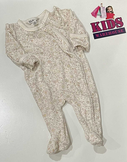 Bebe White Jumpsuit With Pink Flower Pattern Size 000