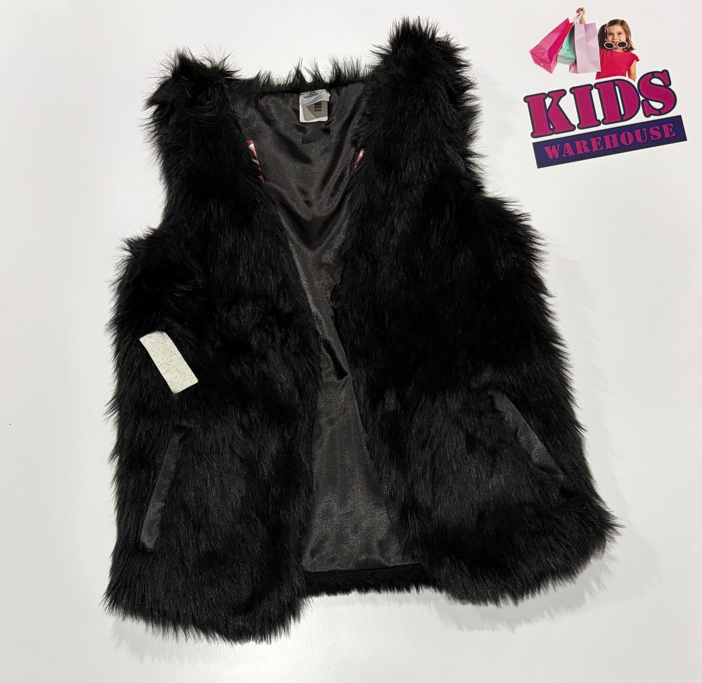 Miss Understood Black, Fluffy Vest Size 8