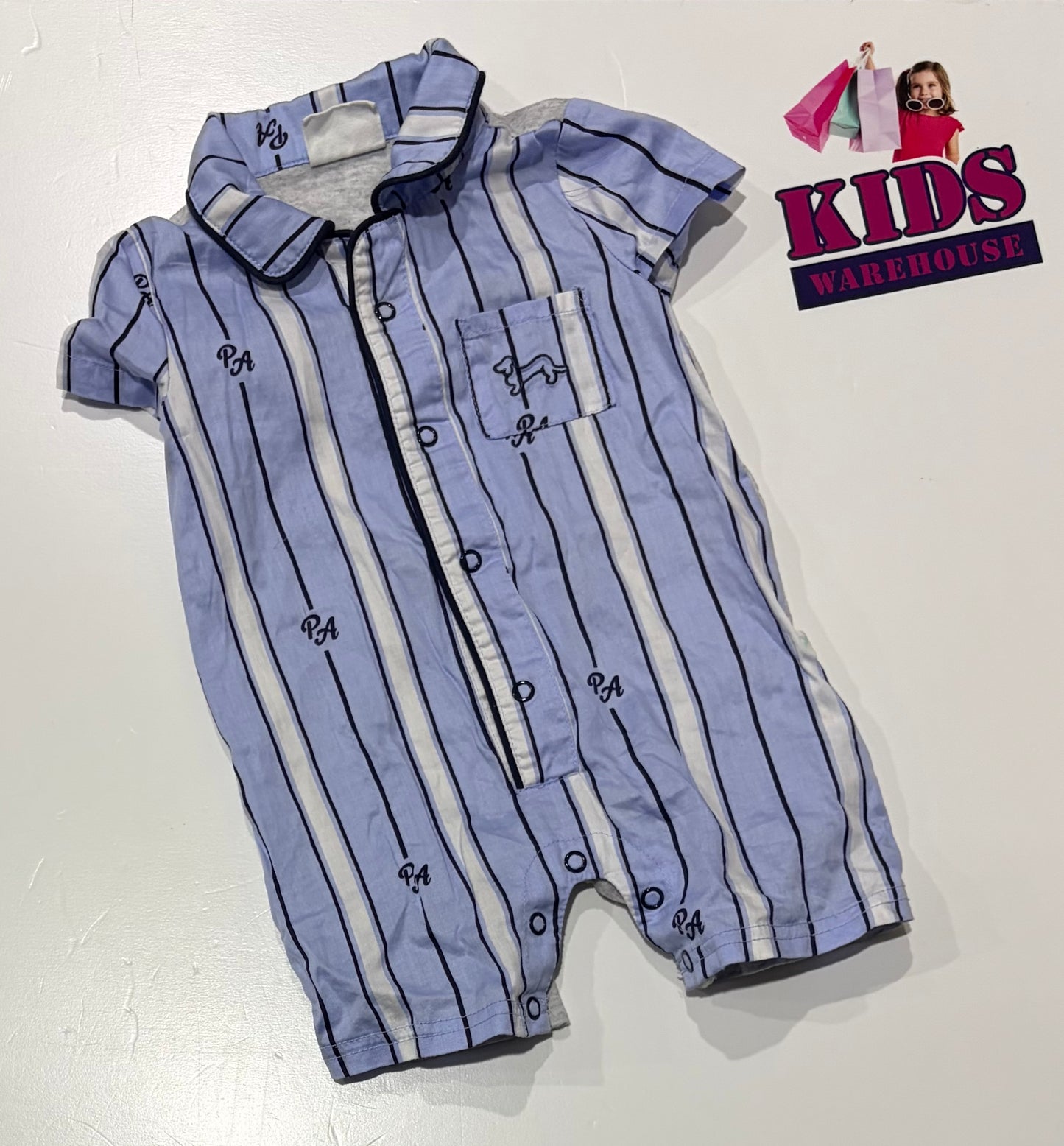 Peter Alexander Purple, White Stripe Jumpsuit Size 00