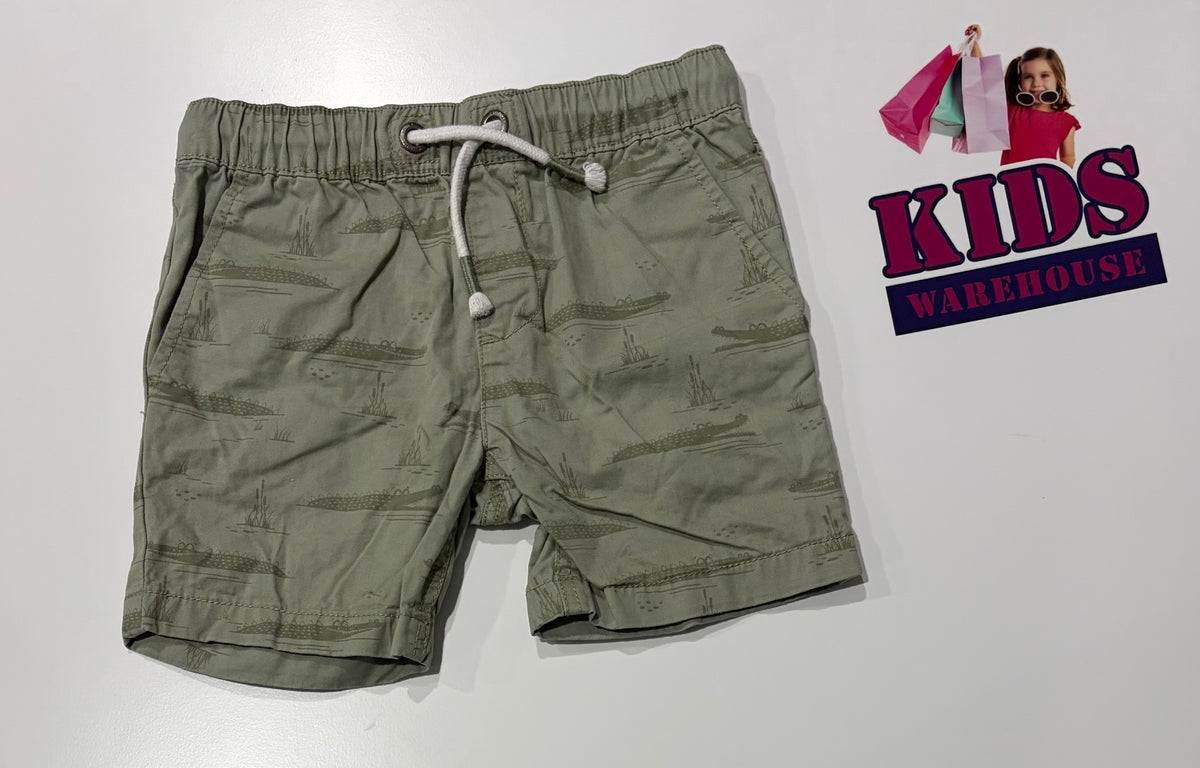 Milkshake Green Crocodile Print Swim Shorts Size 4