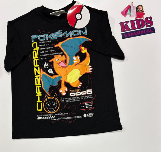 Not Used Pokémon Black, Charizard Print Top Size 10