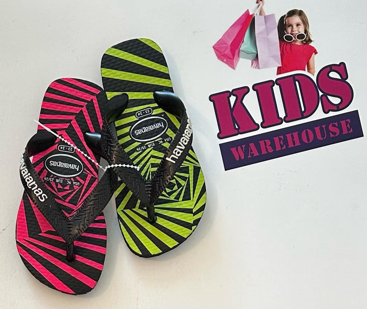 Havaianas Pink & Green Thongs US9 (Toddler/Child)