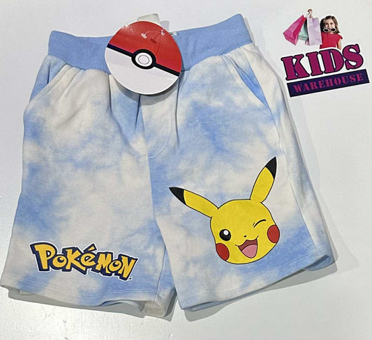 New Pokémon White & Blue Shorts With Pikachu Print Size 8