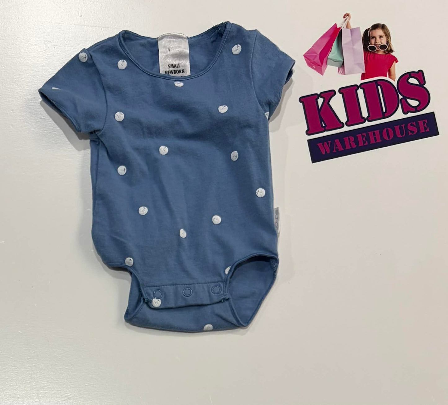 Premmie Bonds Dark Blue Bodysuit With White Dot Pattern Size 00000