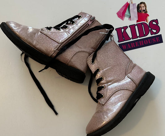 K-D Pink Sparkle Zip Up Boots Size 11 (Child)