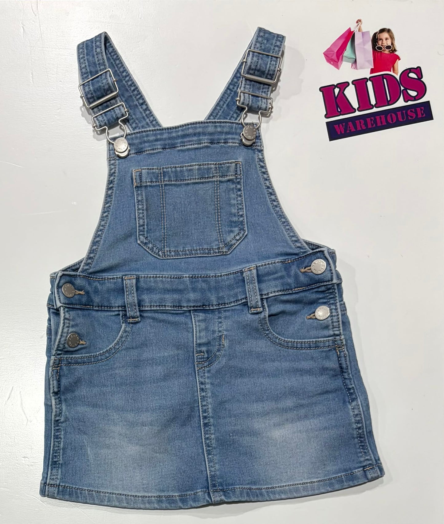 Blue Denim Overalls Size 3
