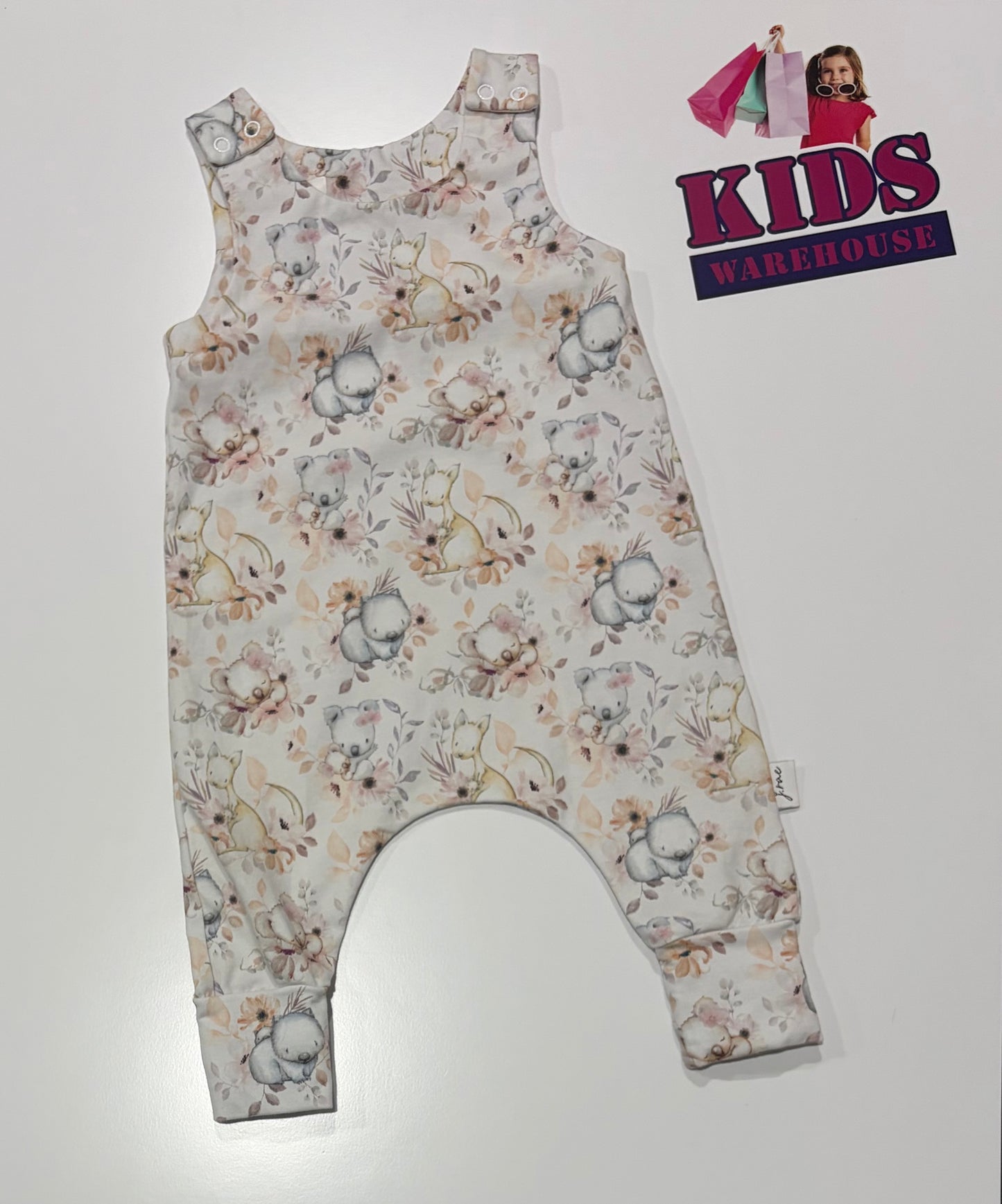 J.Rae White, Koala, Kangaroo Print Playsuit Size 0