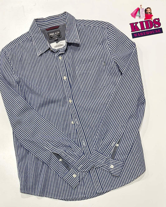 Indie & Co Blue & White Button Up Shirt Size 12