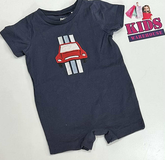 Pekkle Blue Bodysuit With Car Print Size 0
